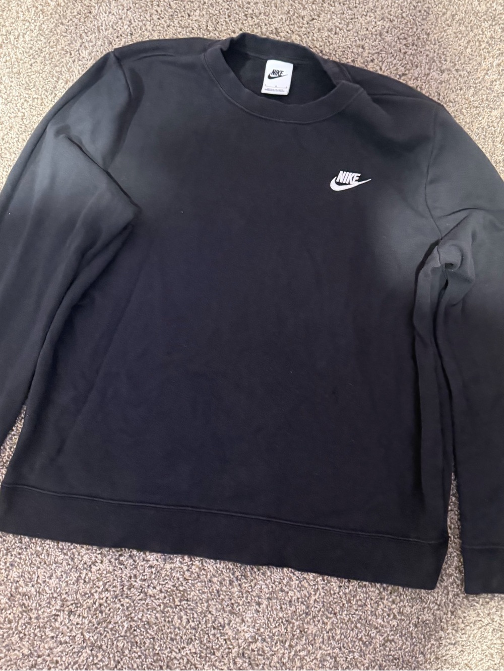 Nike Black Crewneck Sweatshirt with White Swoosh